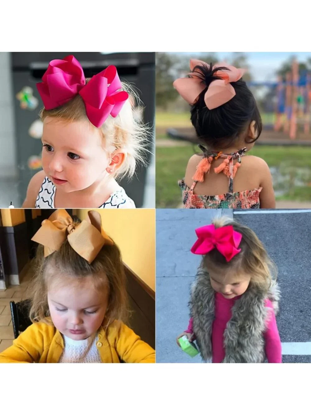 50 Large Grosgrain Hair Bows with Alligator Clips - Perfect for Toddlers